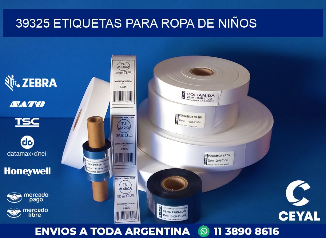 39325 ETIQUETAS PARA ROPA DE NIÑOS