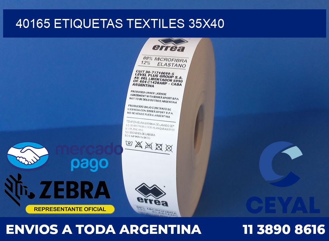 40165 ETIQUETAS TEXTILES 35X40