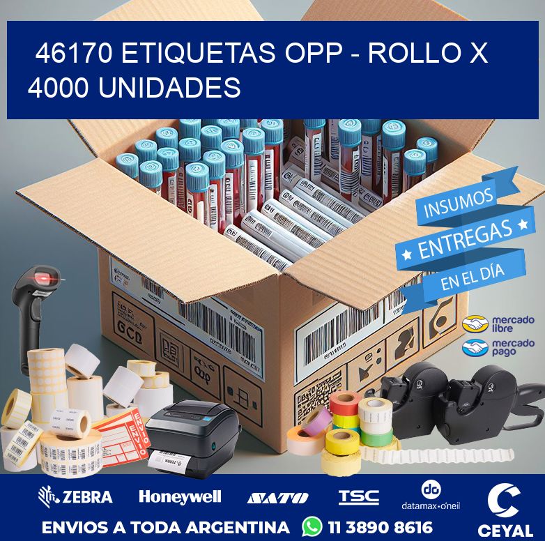 46170 ETIQUETAS OPP - ROLLO X 4000 UNIDADES