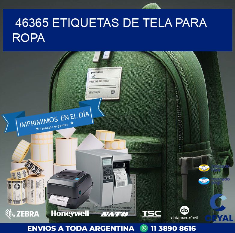 46365 ETIQUETAS DE TELA PARA ROPA