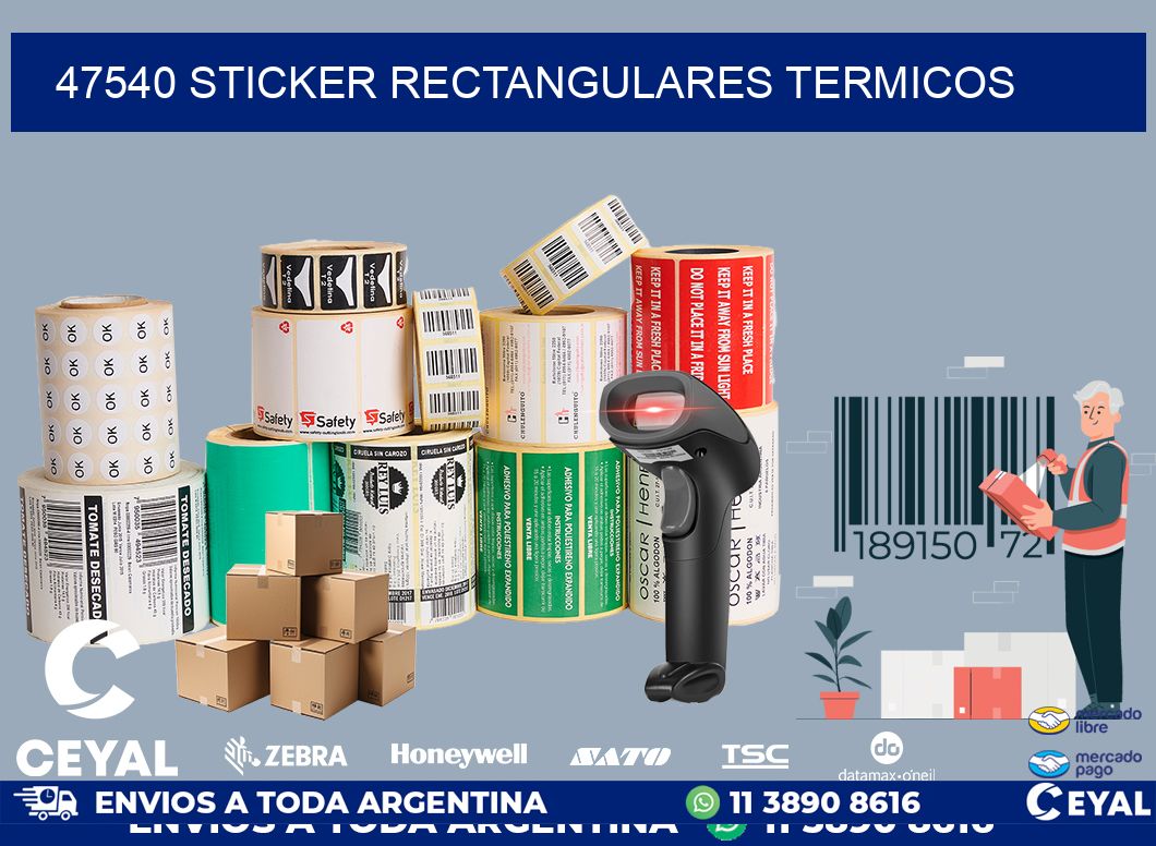 47540 Sticker rectangulares termicos