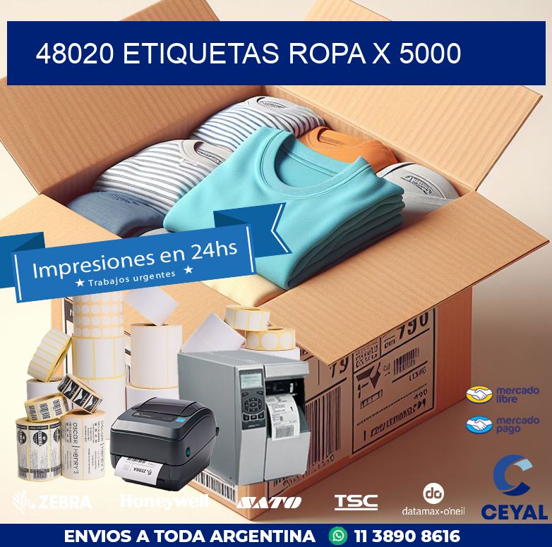 48020 ETIQUETAS ROPA X 5000