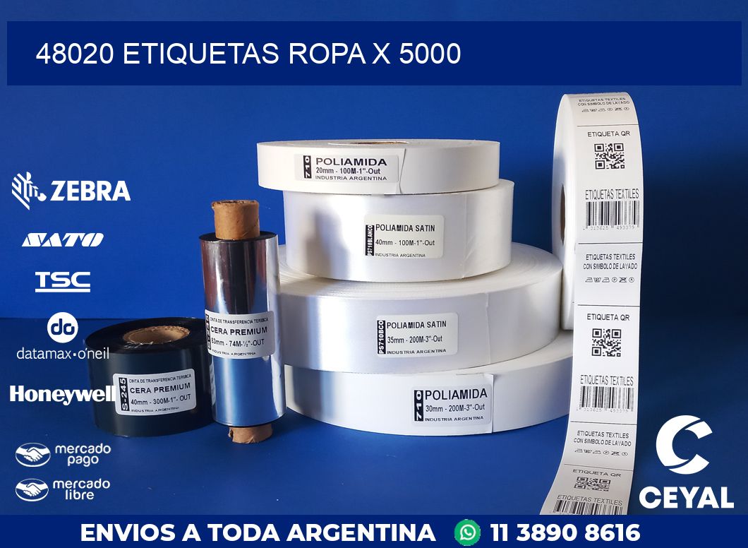 48020 ETIQUETAS ROPA X 5000