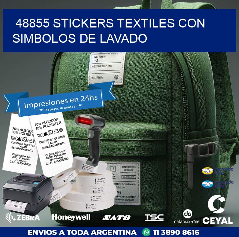 48855 STICKERS TEXTILES CON SIMBOLOS DE LAVADO