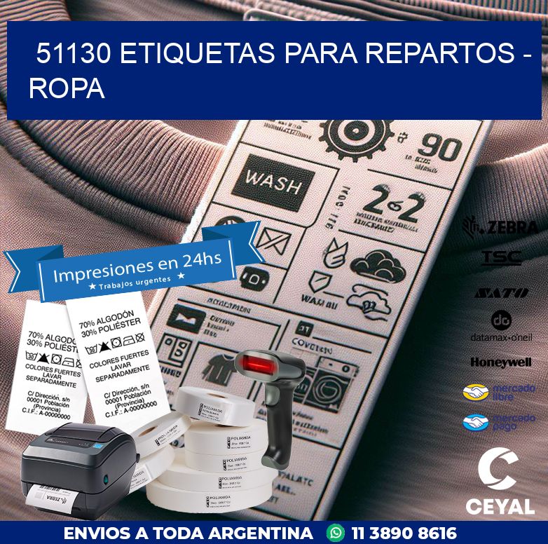 51130 ETIQUETAS PARA REPARTOS - ROPA