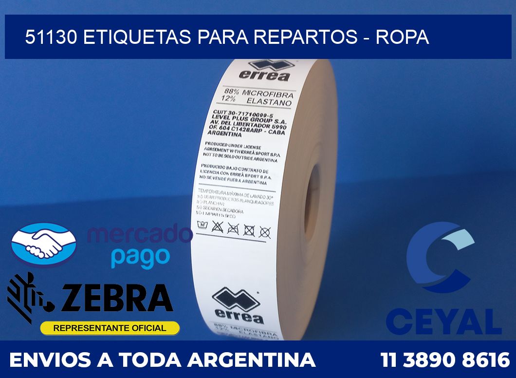 51130 ETIQUETAS PARA REPARTOS - ROPA