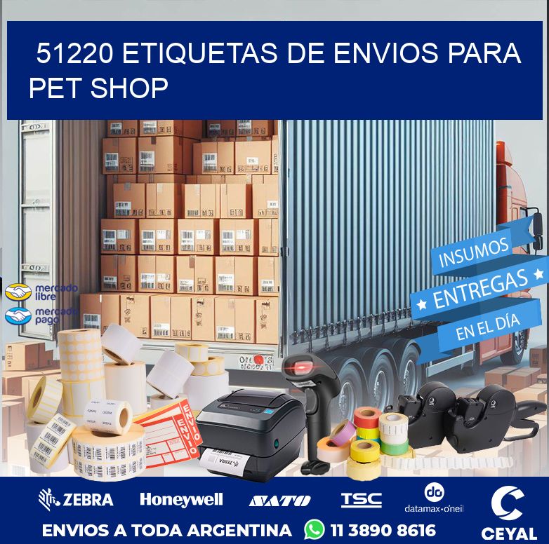 51220 ETIQUETAS DE ENVIOS PARA PET SHOP