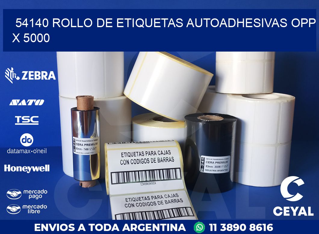 54140 ROLLO DE ETIQUETAS AUTOADHESIVAS OPP X 5000