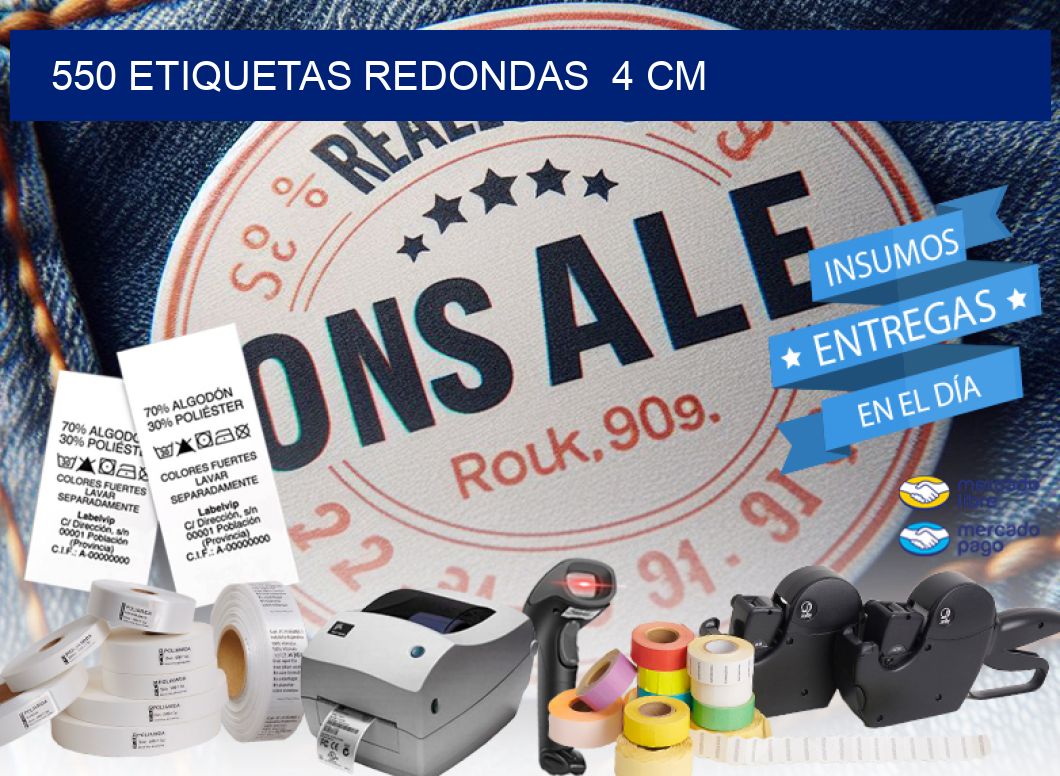 550 ETIQUETAS REDONDAS 4 CM