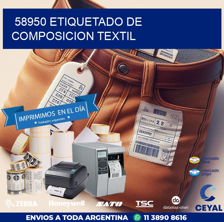 58950 ETIQUETADO DE COMPOSICION TEXTIL