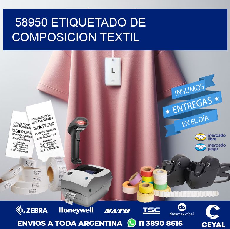 58950 ETIQUETADO DE COMPOSICION TEXTIL