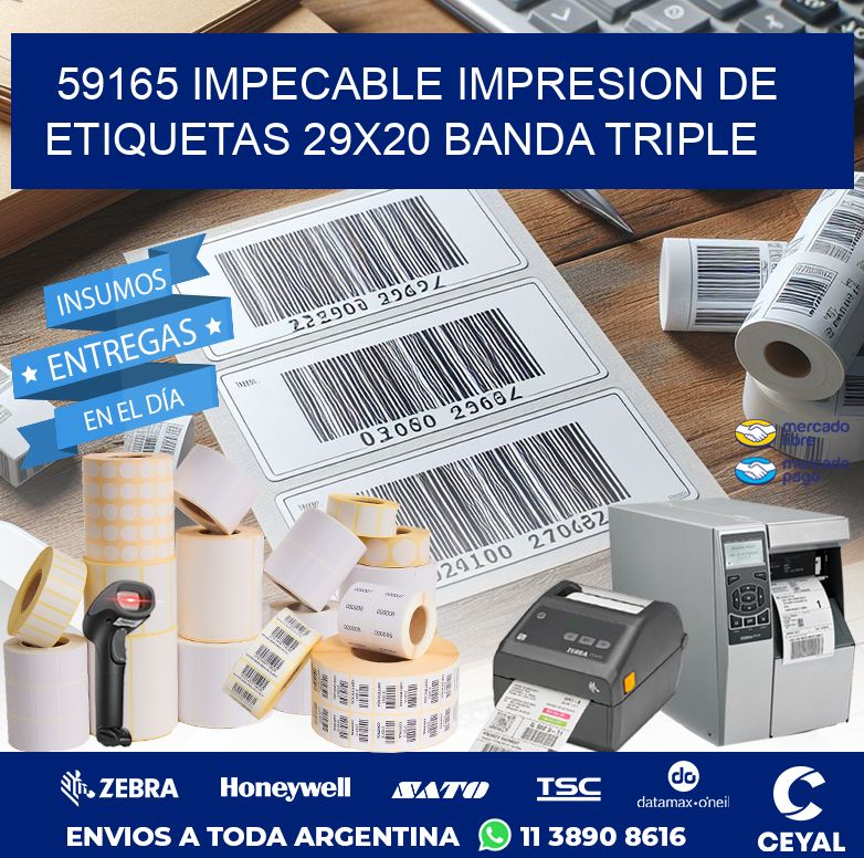 59165 IMPECABLE IMPRESION DE ETIQUETAS 29X20 BANDA TRIPLE