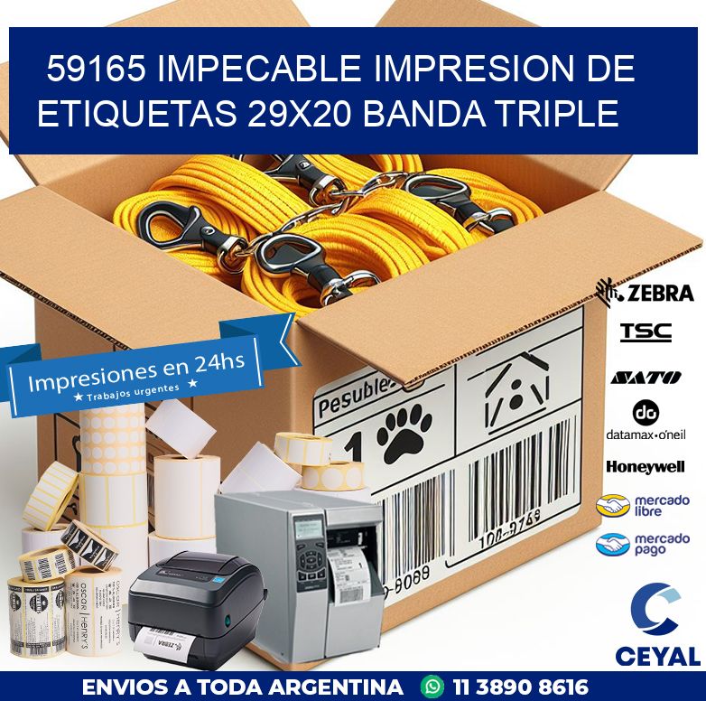 59165 IMPECABLE IMPRESION DE ETIQUETAS 29X20 BANDA TRIPLE