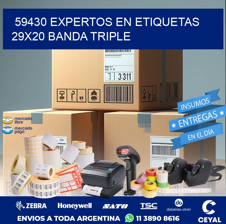 59430 EXPERTOS EN ETIQUETAS 29X20 BANDA TRIPLE