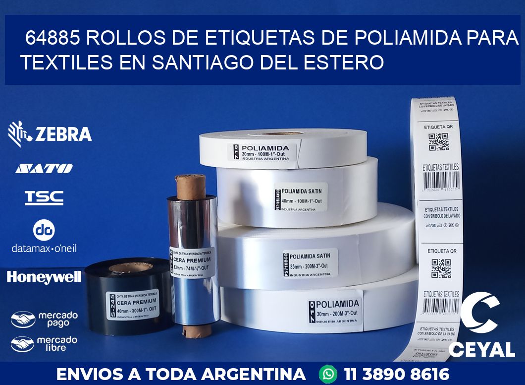 64885 ROLLOS DE ETIQUETAS DE POLIAMIDA PARA TEXTILES EN SANTIAGO DEL ESTERO