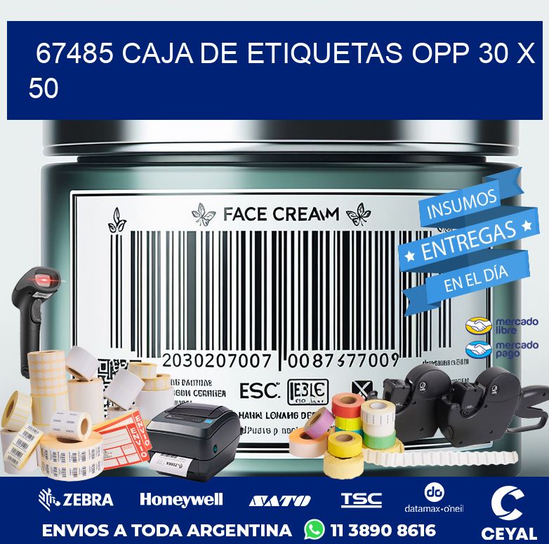 67485 CAJA DE ETIQUETAS OPP 30 X 50