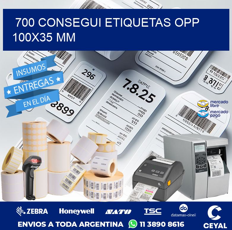 700 CONSEGUI ETIQUETAS OPP 100X35 MM