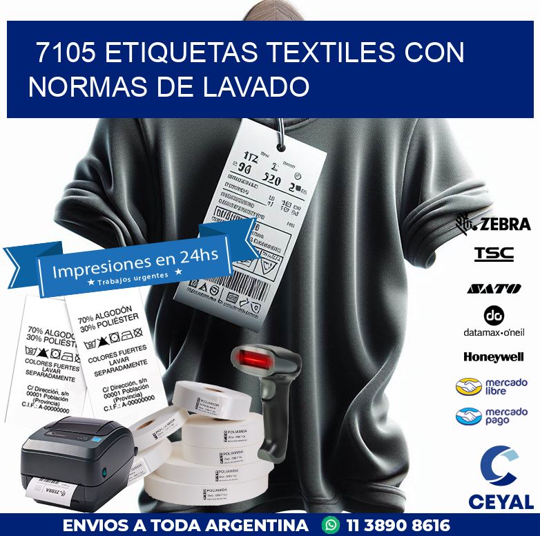 7105 ETIQUETAS TEXTILES CON NORMAS DE LAVADO