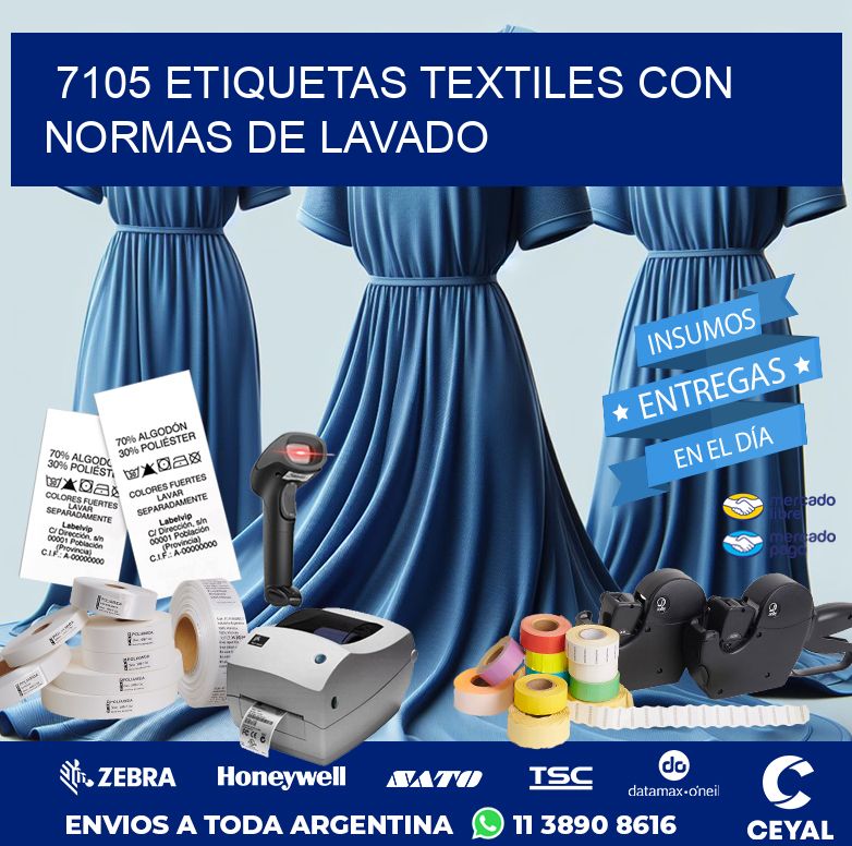 7105 ETIQUETAS TEXTILES CON NORMAS DE LAVADO
