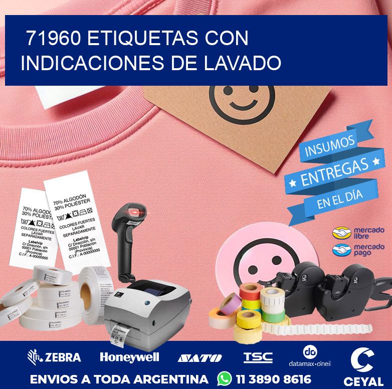 71960 ETIQUETAS CON INDICACIONES DE LAVADO