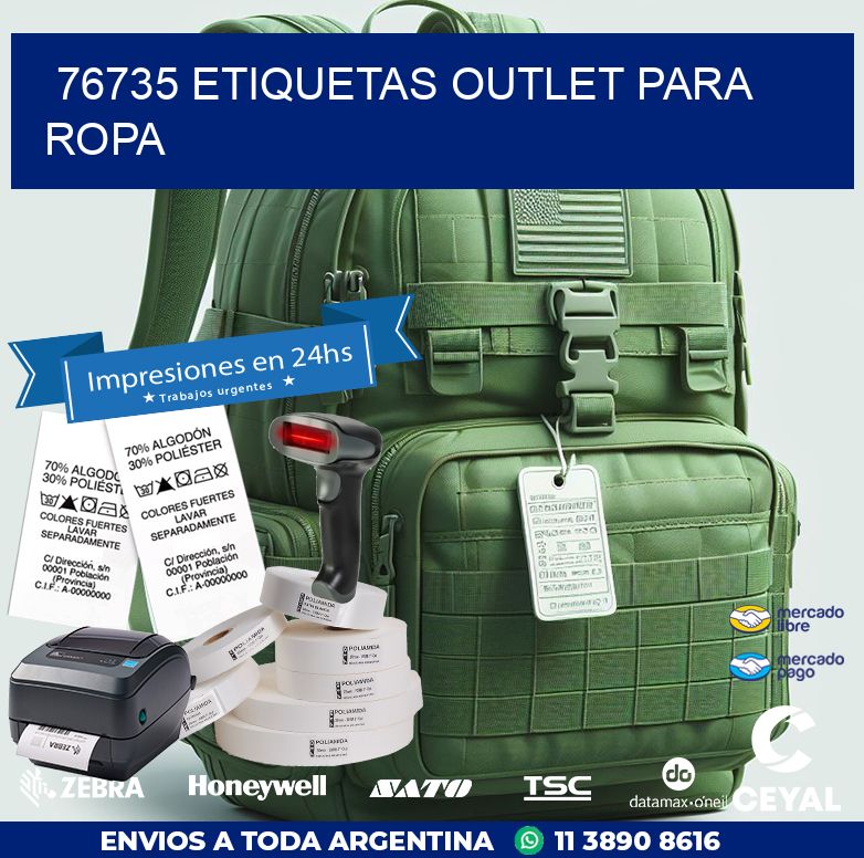 76735 ETIQUETAS OUTLET PARA ROPA