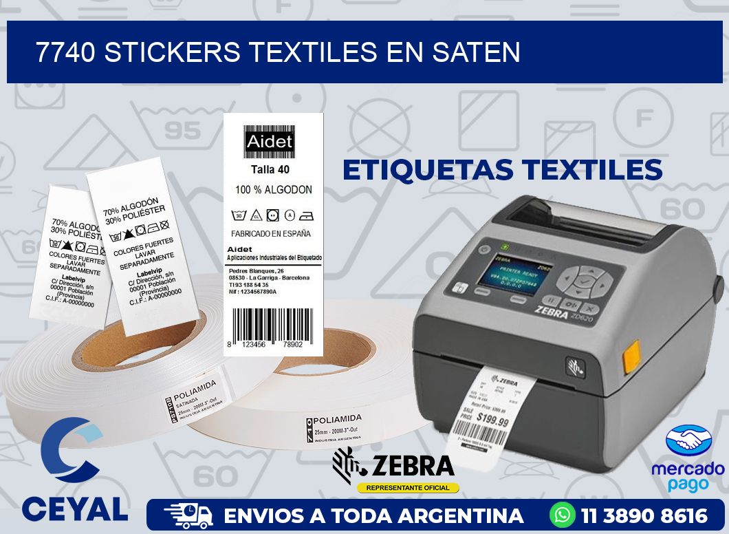 7740 STICKERS TEXTILES EN SATEN