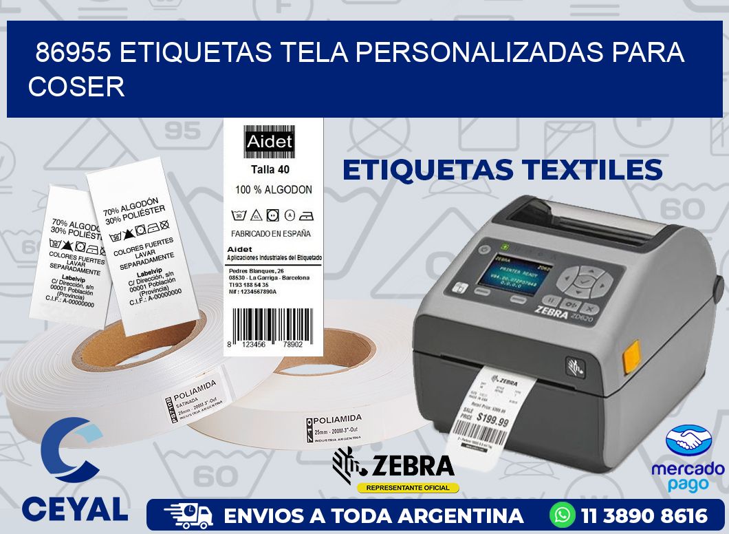 86955 ETIQUETAS TELA PERSONALIZADAS PARA COSER