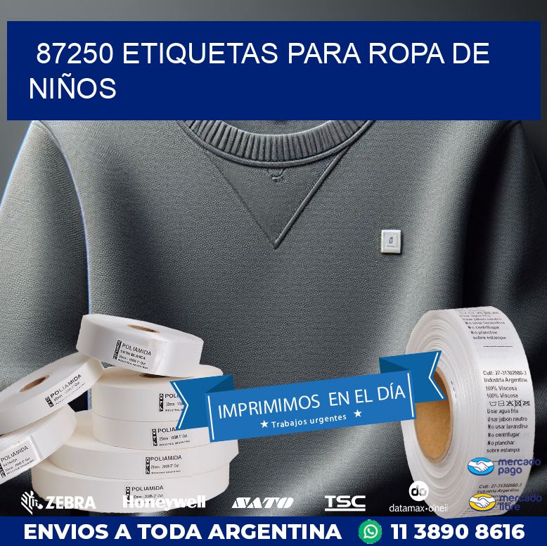 87250 ETIQUETAS PARA ROPA DE NIÑOS