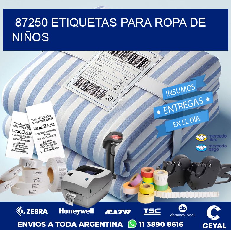 87250 ETIQUETAS PARA ROPA DE NIÑOS