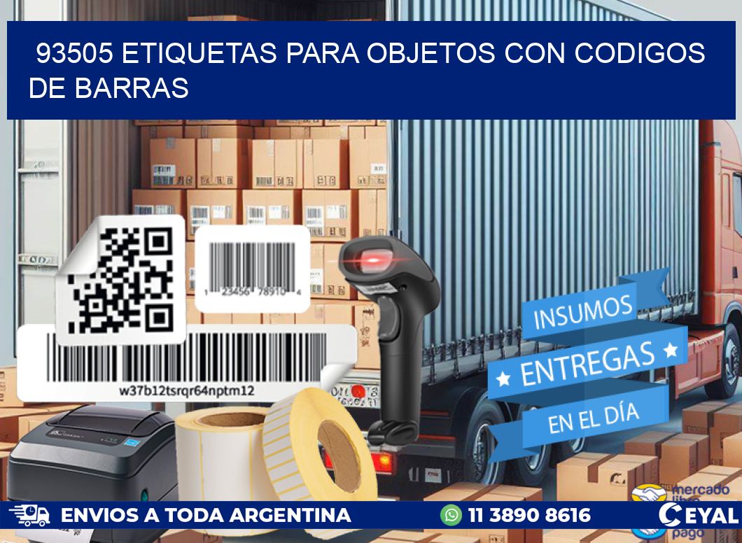 93505 etiquetas para objetos con codigos de barras