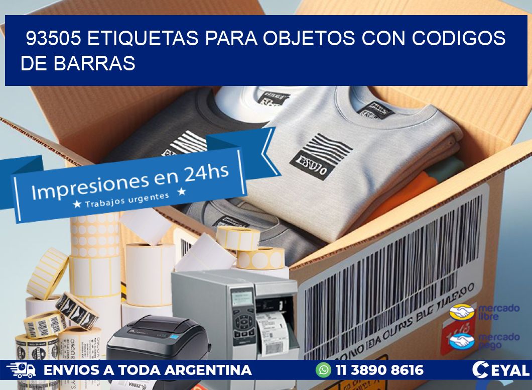 93505 etiquetas para objetos con codigos de barras