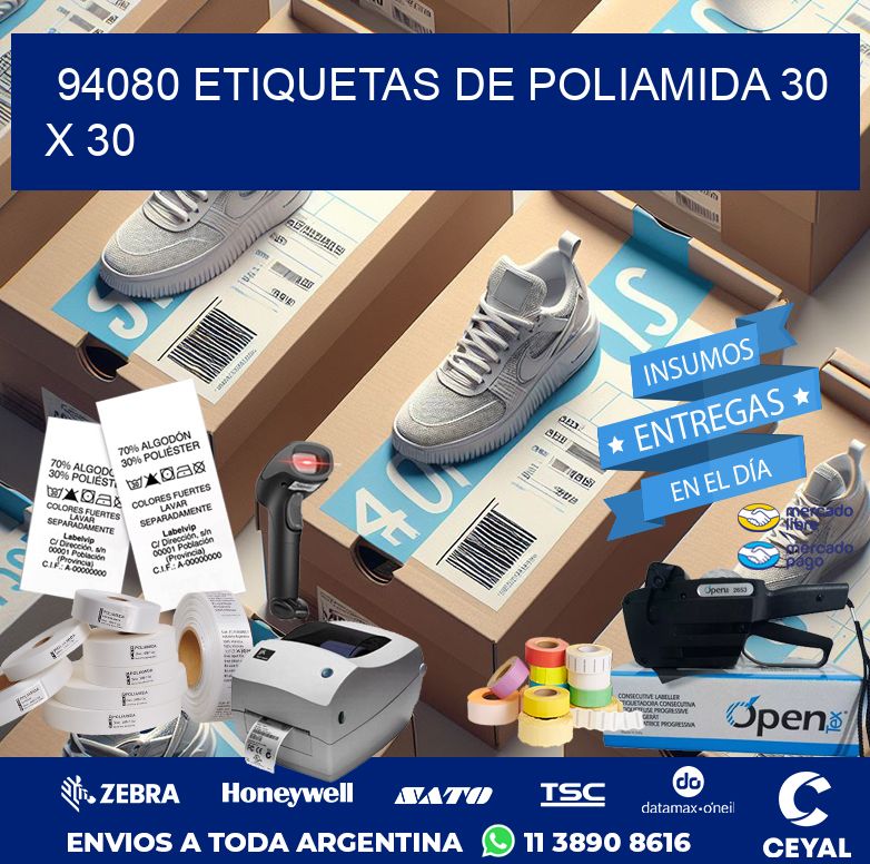 94080 ETIQUETAS DE POLIAMIDA 30 X 30