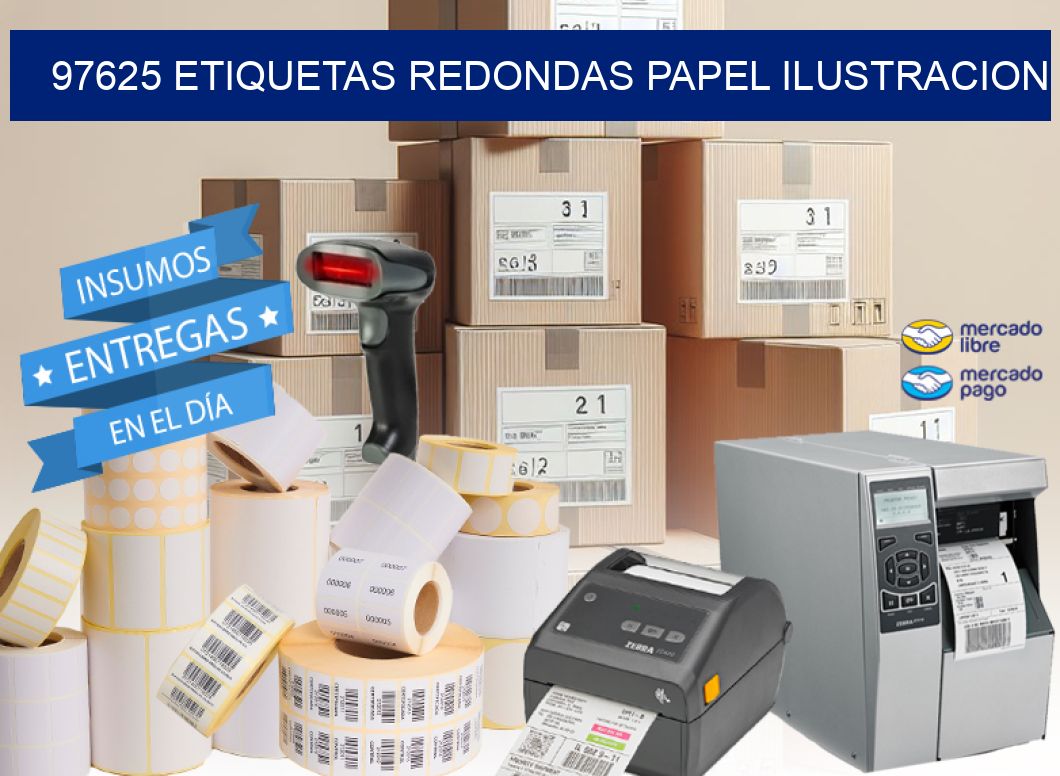 97625 ETIQUETAS REDONDAS PAPEL ILUSTRACION