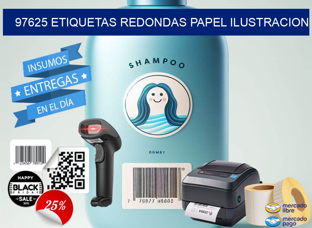 97625 ETIQUETAS REDONDAS PAPEL ILUSTRACION