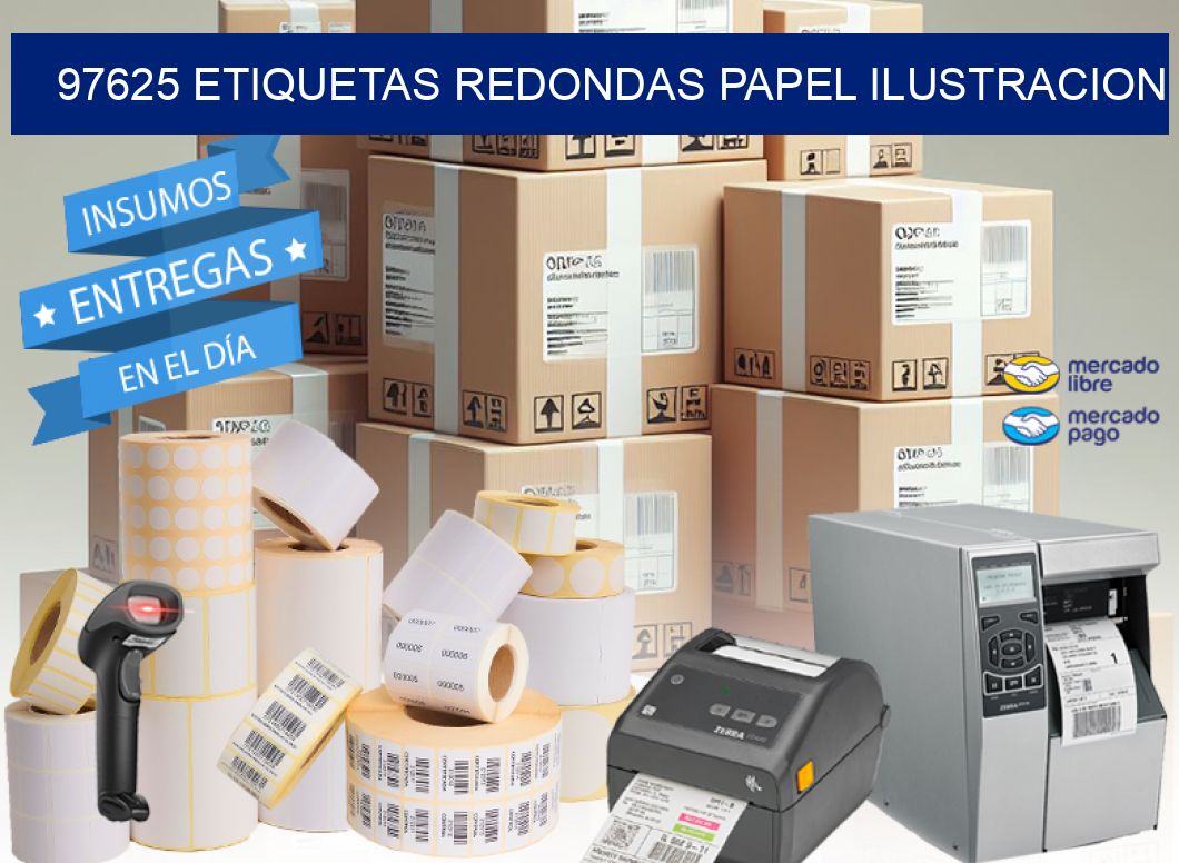 97625 ETIQUETAS REDONDAS PAPEL ILUSTRACION
