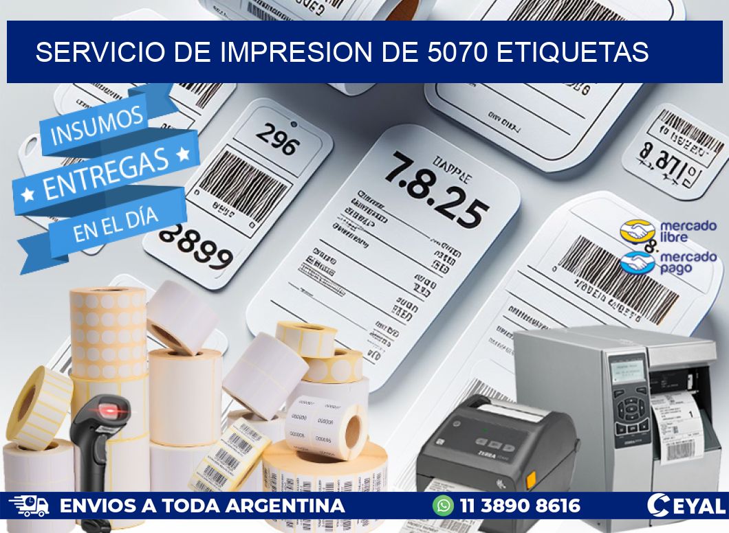 SERVICIO DE IMPRESION DE 5070 ETIQUETAS