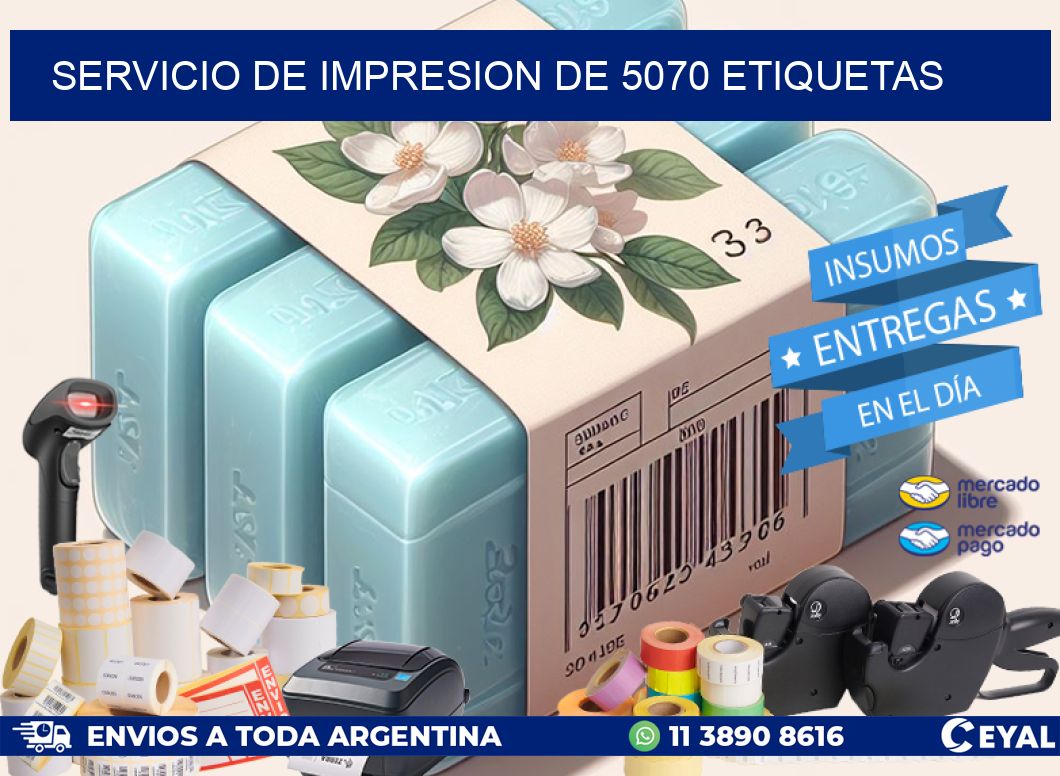 SERVICIO DE IMPRESION DE 5070 ETIQUETAS