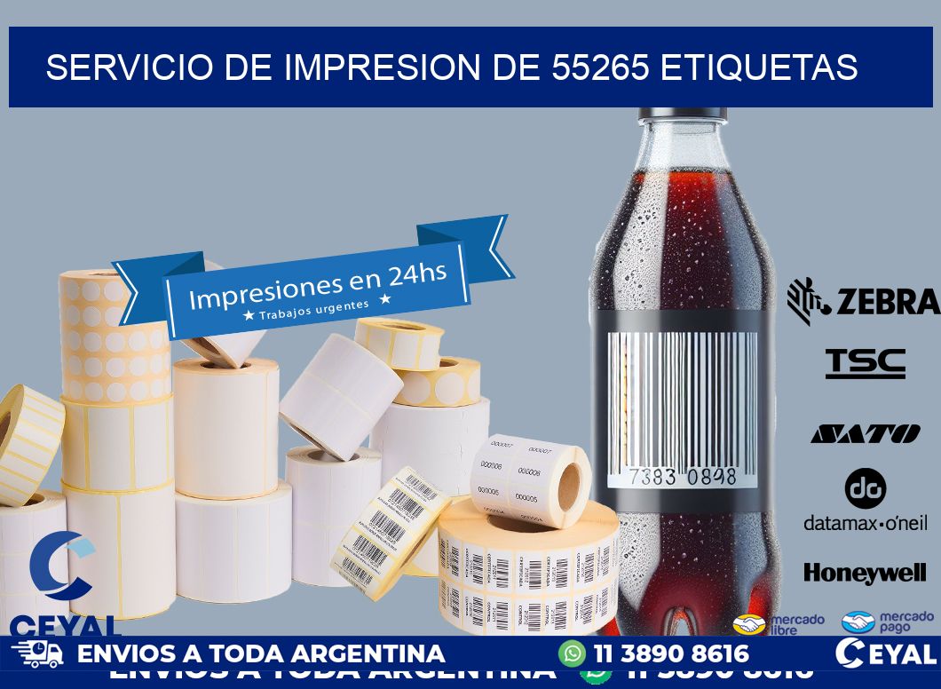 SERVICIO DE IMPRESION DE 55265 ETIQUETAS