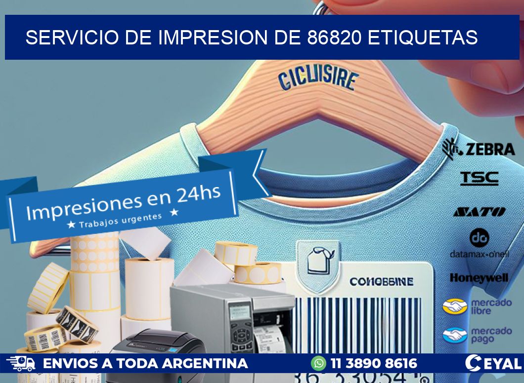 SERVICIO DE IMPRESION DE 86820 ETIQUETAS