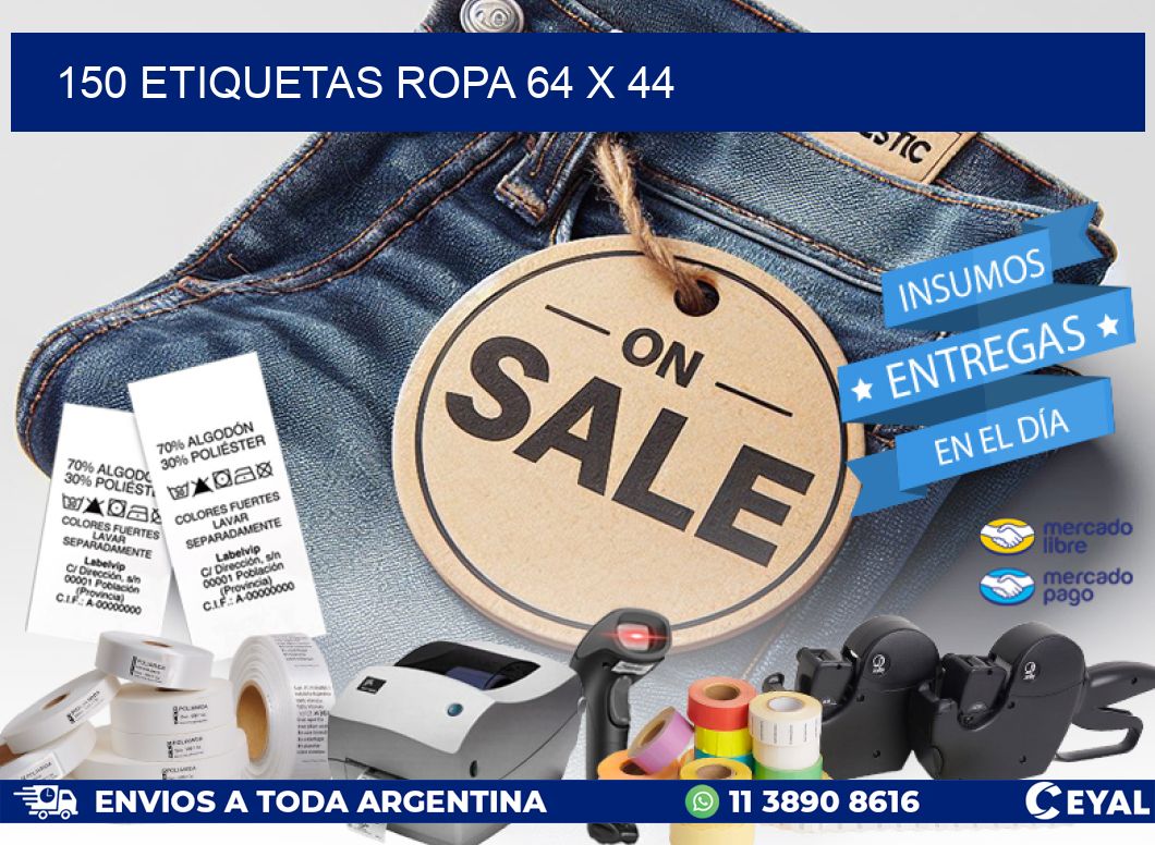 150 ETIQUETAS ROPA 64 x 44