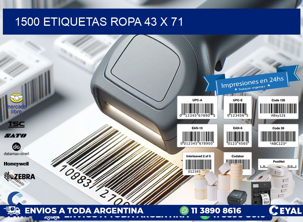 1500 ETIQUETAS ROPA 43 x 71