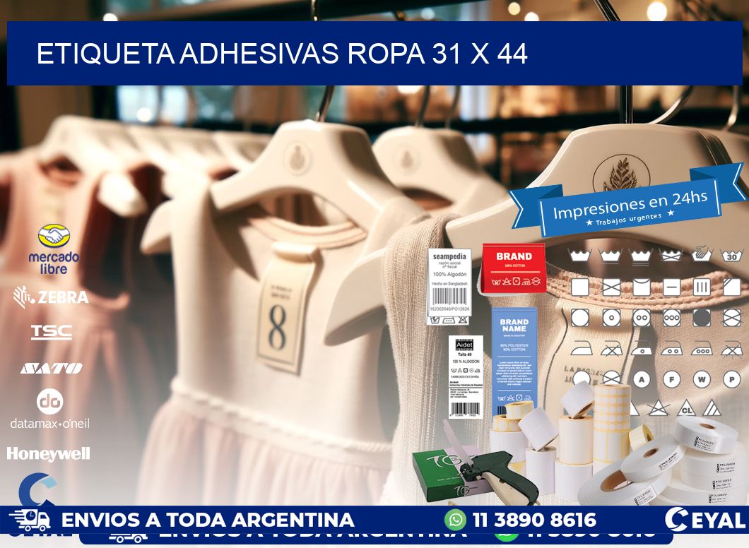 ETIQUETA ADHESIVAS ROPA 31 x 44