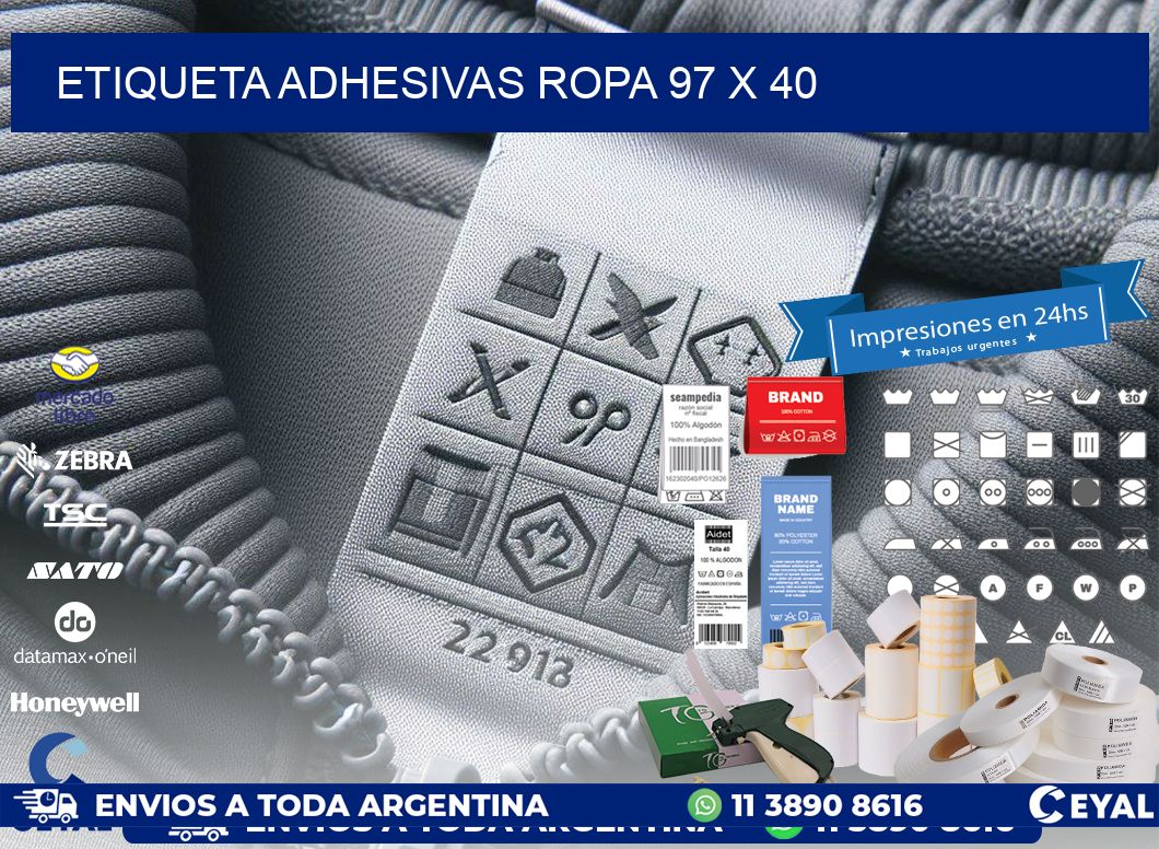 ETIQUETA ADHESIVAS ROPA 97 x 40