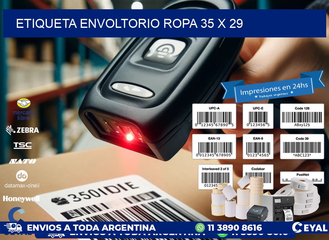 ETIQUETA ENVOLTORIO ROPA 35 x 29