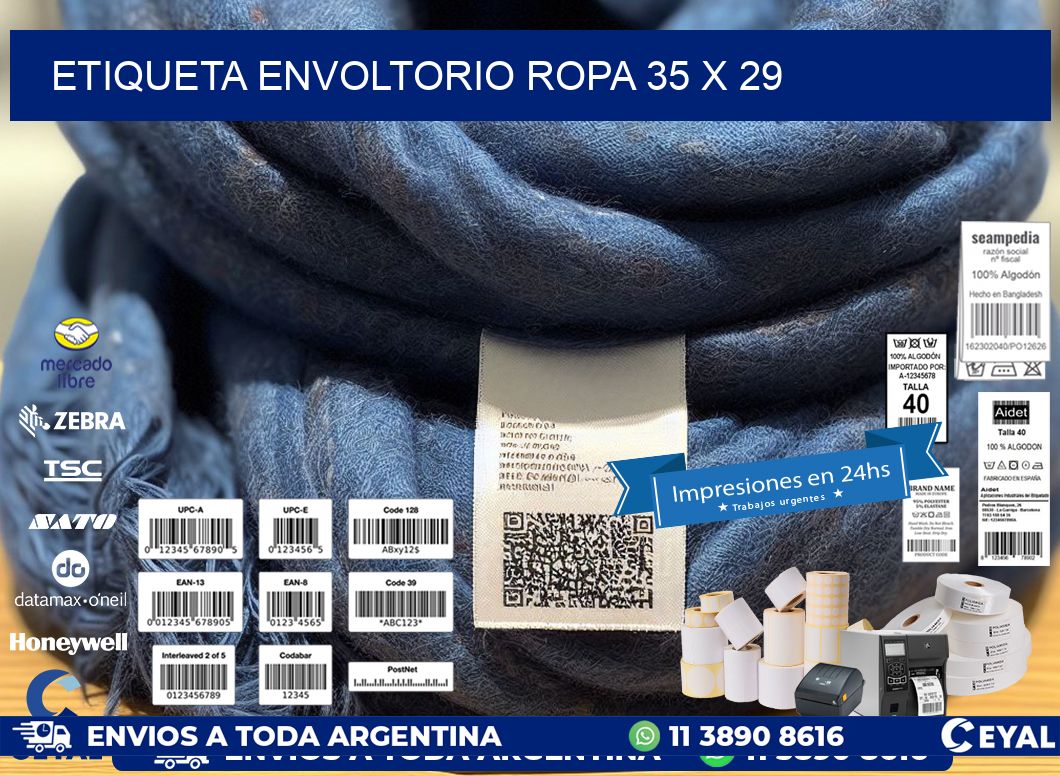 ETIQUETA ENVOLTORIO ROPA 35 x 29