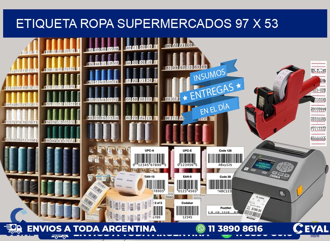 ETIQUETA ROPA SUPERMERCADOS 97 x 53
