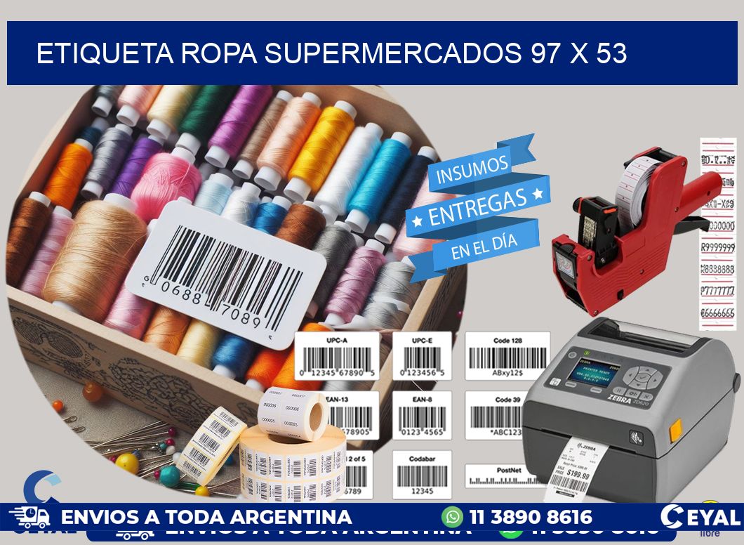 ETIQUETA ROPA SUPERMERCADOS 97 x 53
