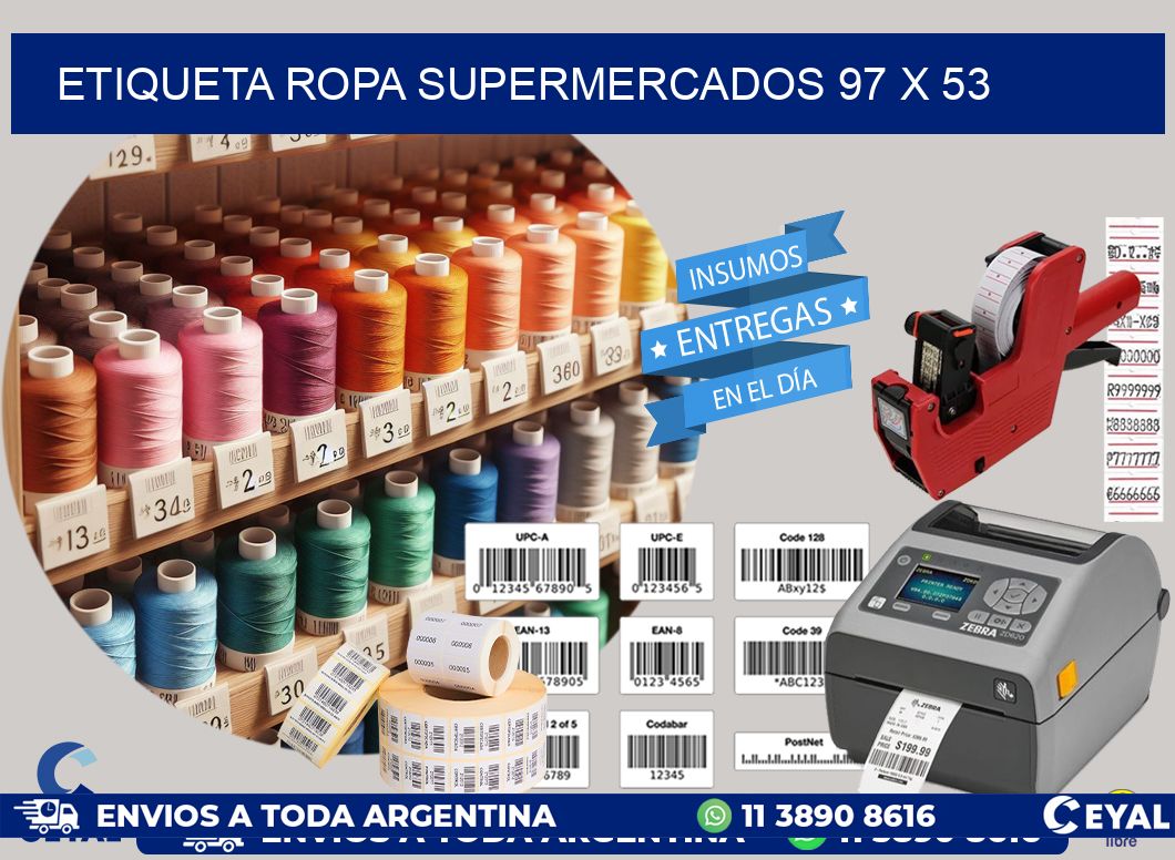 ETIQUETA ROPA SUPERMERCADOS 97 x 53