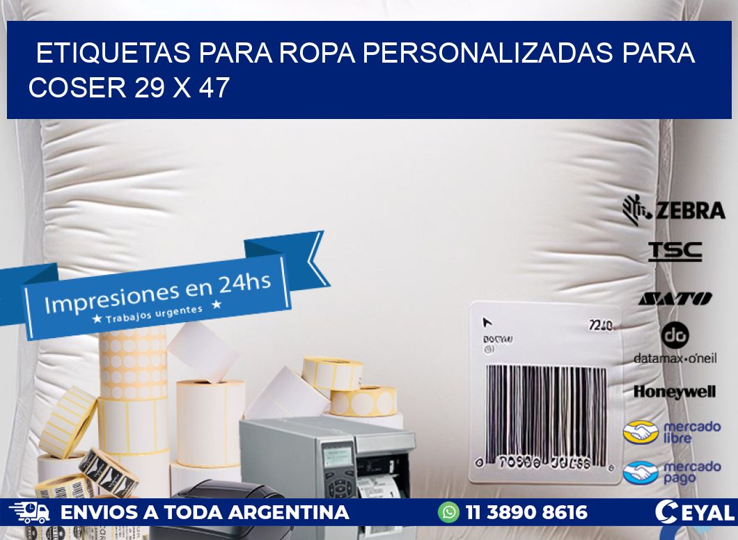 ETIQUETAS PARA ROPA PERSONALIZADAS PARA COSER 29 x 47