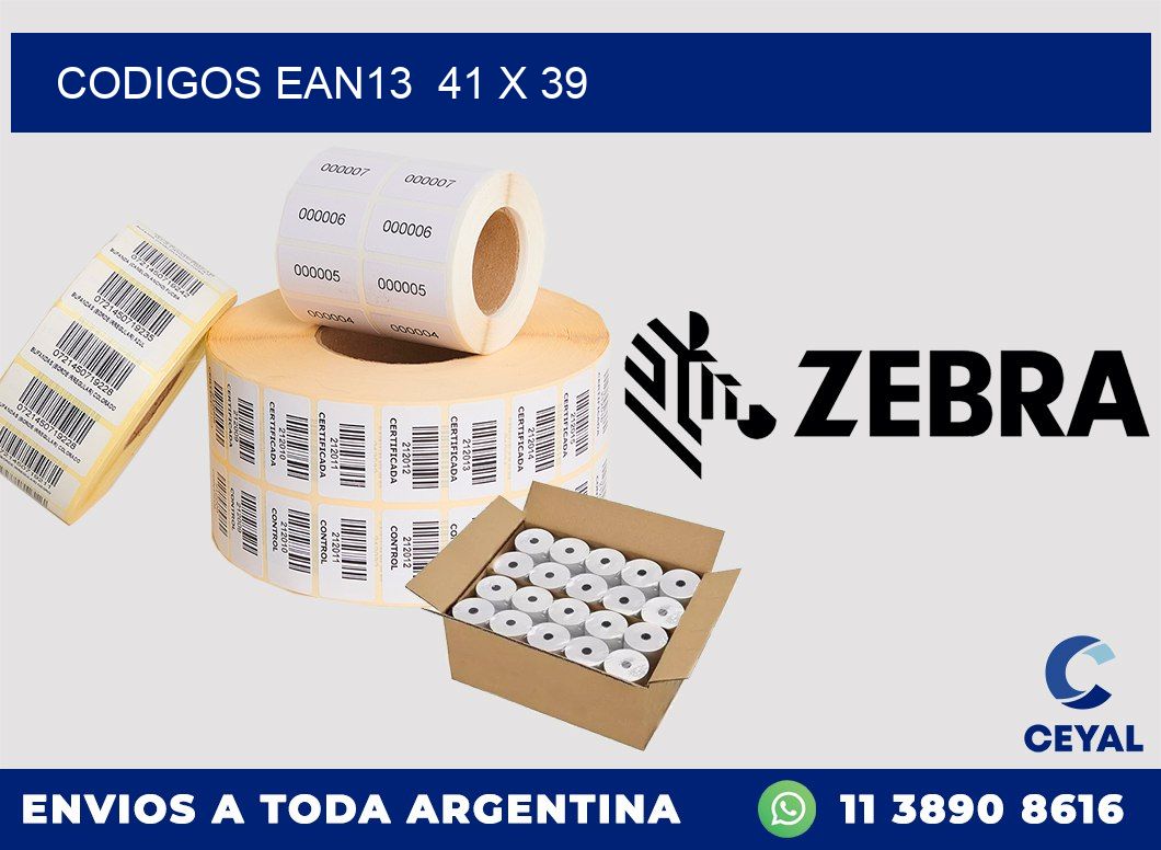CODIGOS EAN13 41 x 39